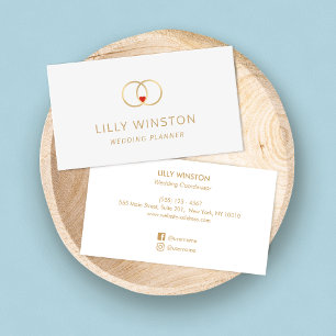 Bride and Groom Wedding Rings Wedding Planner Business Card