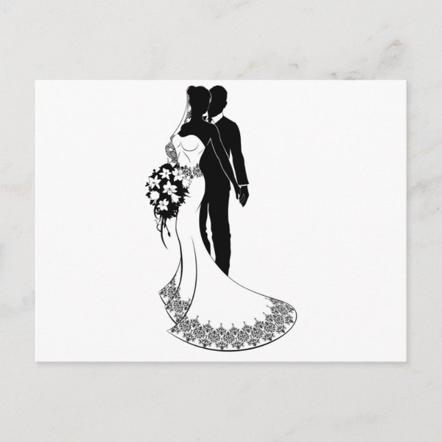 Bride and Groom Wedding Silhouette Postcard (Front)