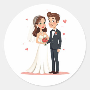 Bride and Groom Wedding Sticker