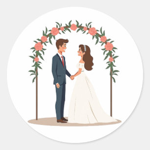 Bride and Groom Wedding Stickers
