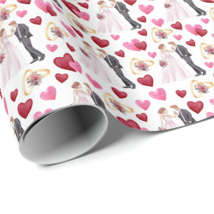 Bride and Groom Wedding Wrapping Paper