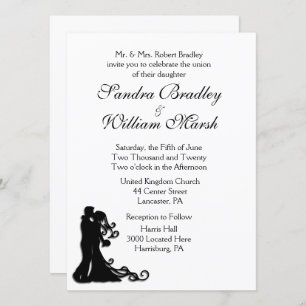 Bride and Groom White Invitation