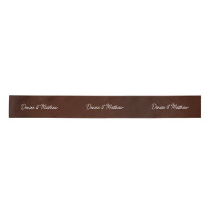 Bride and Groom Wine Satin Ribbon