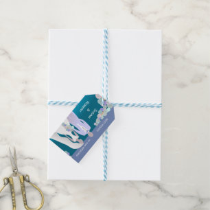 Bride And Groom With Flowers Gift Tags