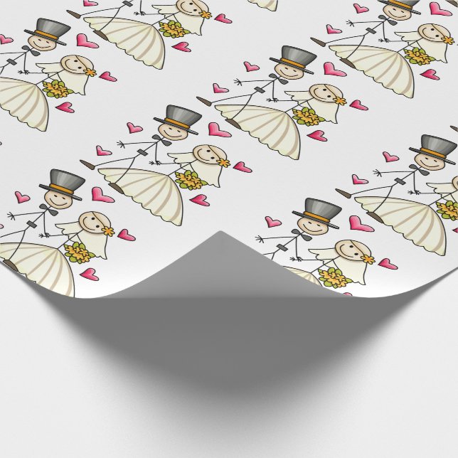 Bride and Groom Wrapping Paper (Corner)