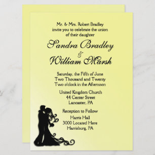 Bride and Groom Yellow Invitation
