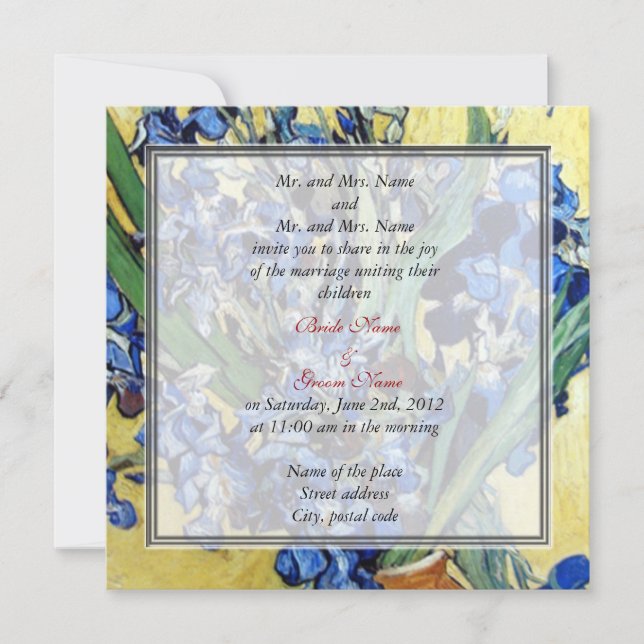 Bride and groom's parents' invitation. invitation (Front)