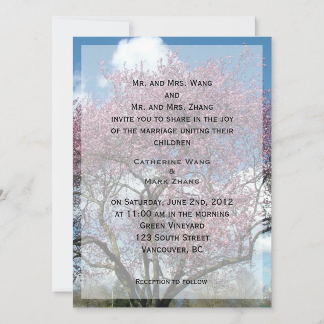 bride and groom's parents wedding invitation (Front)