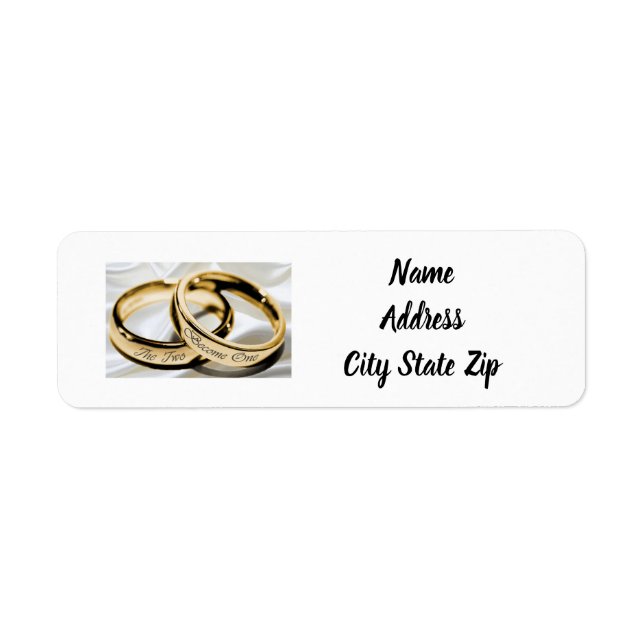 "BRIDE AND GROOM'S" RETURN ADDRESS LABEL (Front)