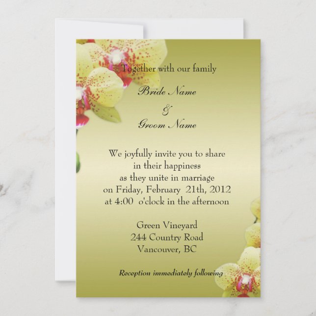bride and groom's wedding invitation (Front)