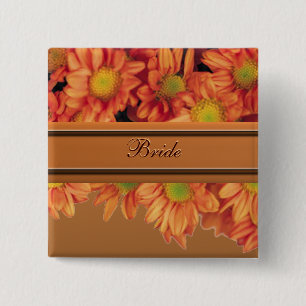Bride Autumn Flowers Button