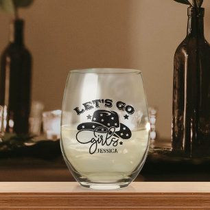 Bride Babe Bachelorette Custom Name Stemless Wine Glass