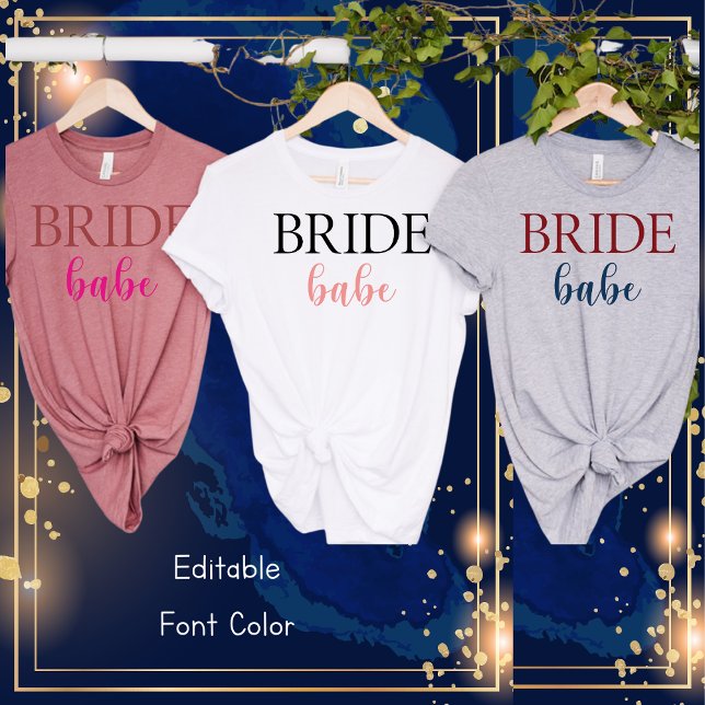 Bride Babe-Bachelorette-Simple Bridal Shower T-Shirt (Creator Uploaded)