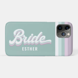 Bride bachelorette wedding funky retro 80's pastel Case-Mate iPhone case