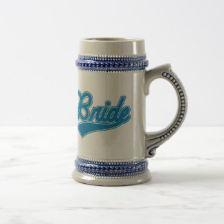 Bride (Baseball Script Blue) Beer Stein