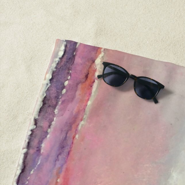 Bride Beach Pastel Sunset Beach Towel (In Situ)