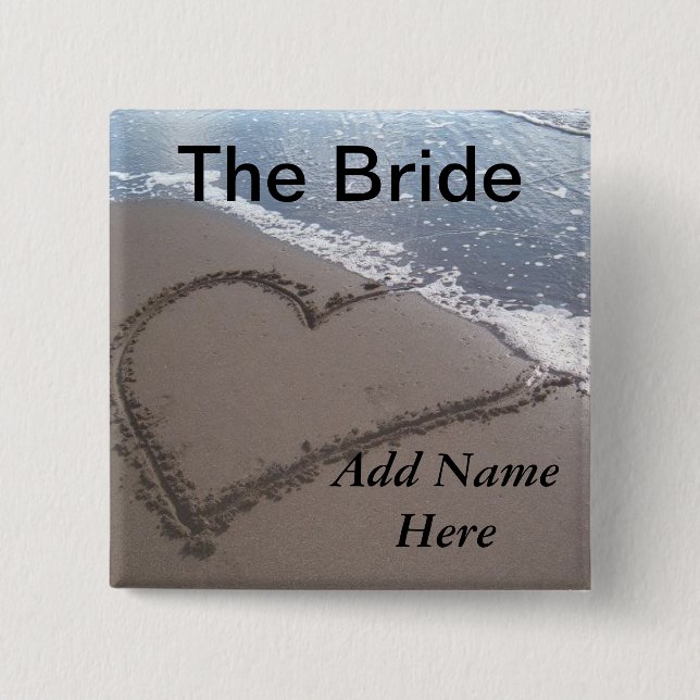 Bride Beach Wedding Button (Front)