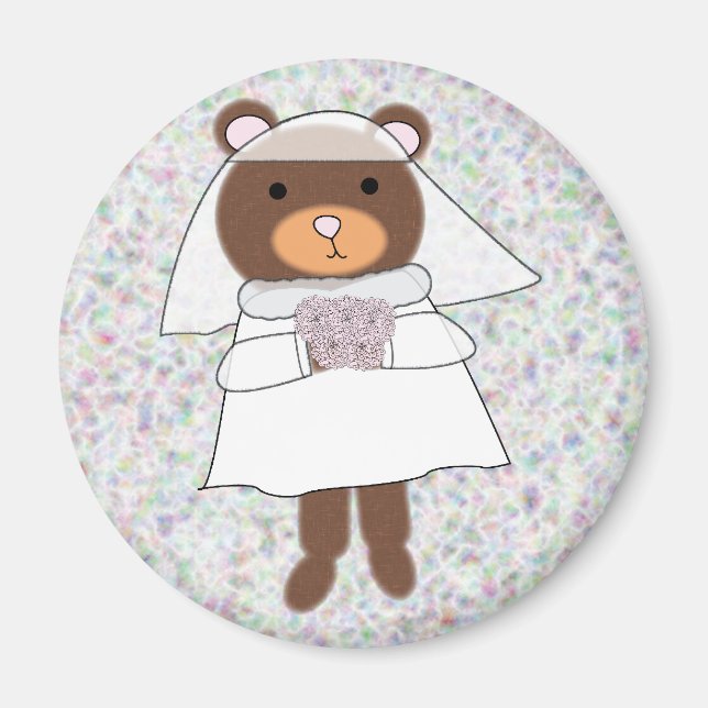 bride bear magnet (Front)