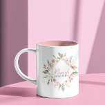Bride Beautiful Blush Pink Floral Monogram Wedding Two-Tone Coffee Mug<br><div class="desc">This beautiful Bride mug features a lovely diamond frame of ivory watercolor roses and blush pink peony flowers to create a floral border around the word BRIDE in elegant typography. Personalise this gorgeous bridal shower gift for the honoree by adding her name in chic grey typography.</div>