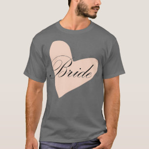 Bride black on pink heart T-Shirt