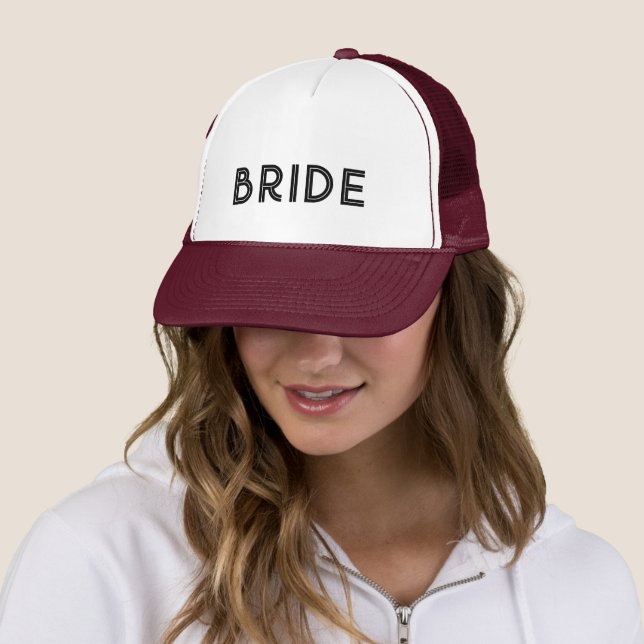 BRIDE black retro typography  Trucker Hat (In Situ)