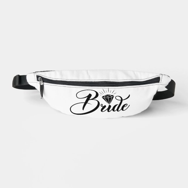 Bride Black Text on White Fanny Pack (Front)