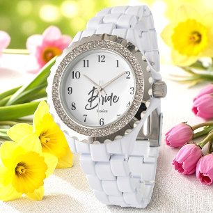 Bride Black White Wedding Honeymoon Gift Watch