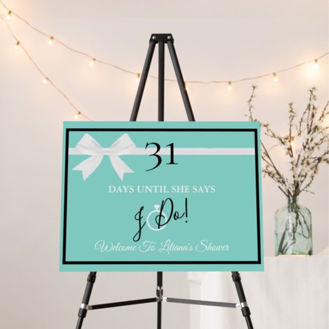 BRIDE Bling Fabulous Bridal Shower Countdown Party Poster (Creator Uploaded)