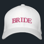 Bride blush pink white elegant chic<br><div class="desc">Bride blush pink text white elegant chic Embroidered Baseball Cap.
Available in many colours and style options.
Check the rest of the collection for matching coordinating items.</div>