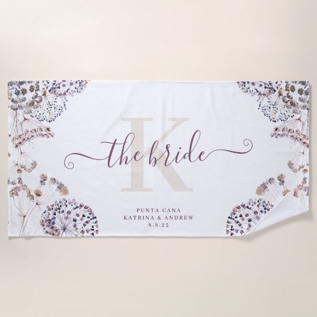 Bride Boho Beach Towel (Front)