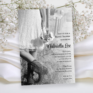 Bride, Boots and Sunflowers Country Bridal Shower Invitation