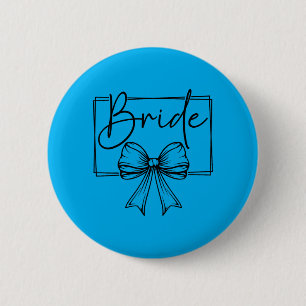 Bride Bow Wedding Party Bachelorette Bridal 6 Cm Round Badge