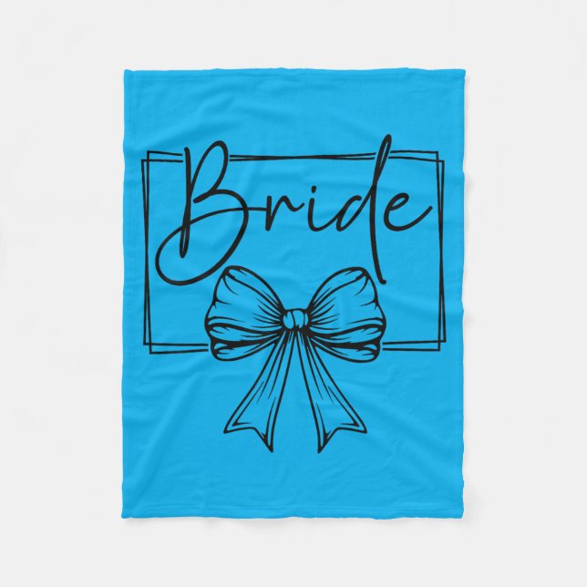 Bride Bow Wedding Party Bachelorette Bridal Fleece Blanket (Front)