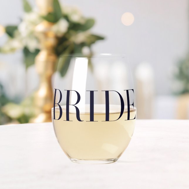 Bride Bridal Bride to Be  Stemless Wine Glass (Insitu (Wedding))