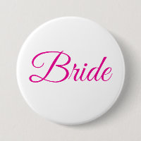 Bride Bridal Party Pink White Elegant Wedding Pin