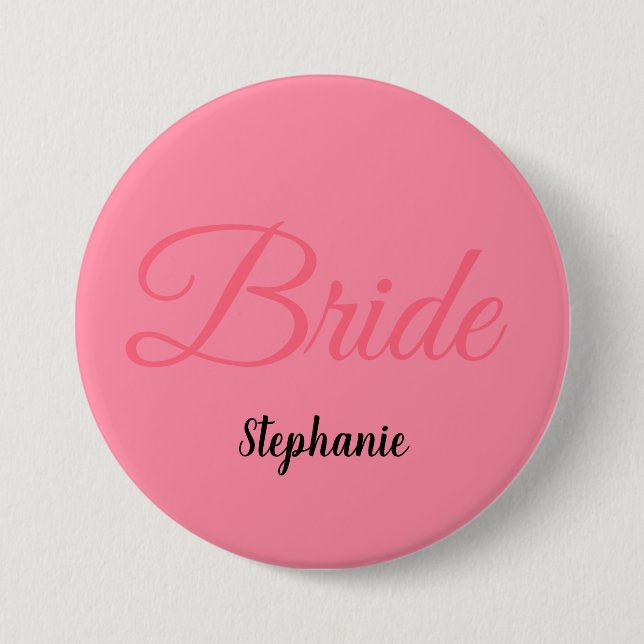 Bride Bridal Shower Monogram Name Custom Wedding 7.5 Cm Round Badge (Front)
