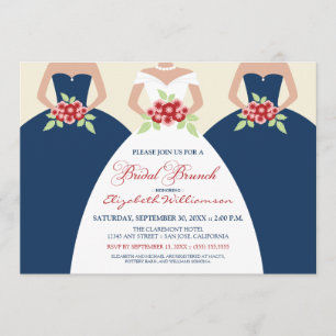 Bride & Bridesmaids Bridal Brunch Invite (navy)