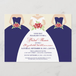 Bride & Bridesmaids Bridal Luncheon Invite (navy)