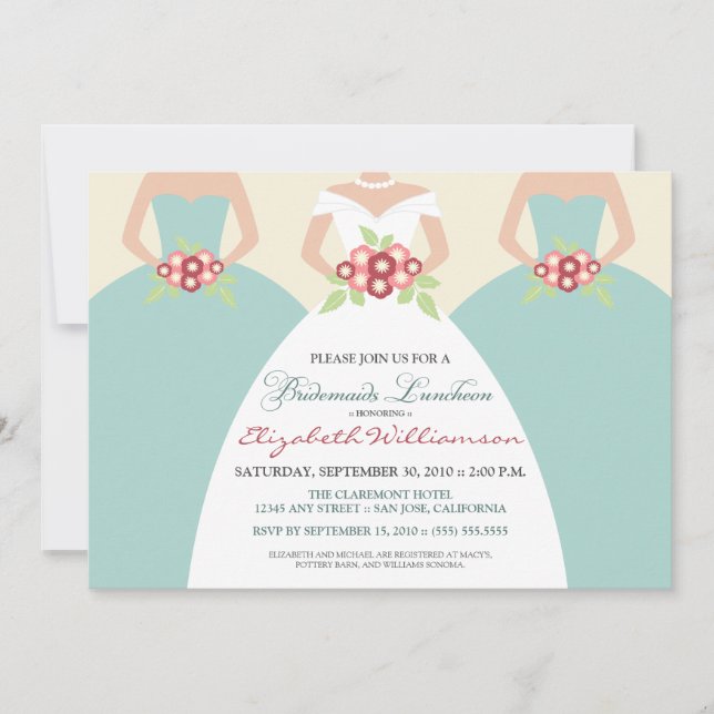Bride & Bridesmaids Bridal Luncheon (seaside) Invitation (Front)