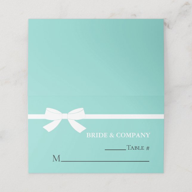 Bride & Bridesmaids Personal Thank You Party Table Place Card (Outside Unfolded)