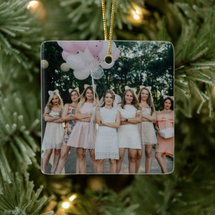 Bride & Bridesmaids Photo Wedding Day Keepsake Ceramic Ornament