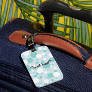 BRIDE & Bridesmaids Teal Polka Dot Bridal Party Luggage Tag