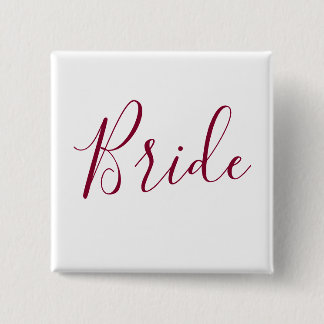 Bride Burgundy Font 15 Cm Square Badge
