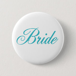 Bride Button in Aqua Blue