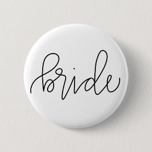 Bride Calligraphy 2¼ Inch Round Button