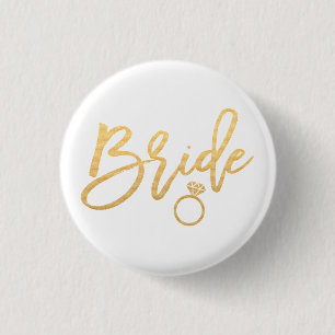 Bride calligraphy 3 cm round badge