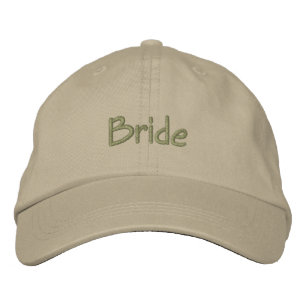Bride cap in  khaki with green font