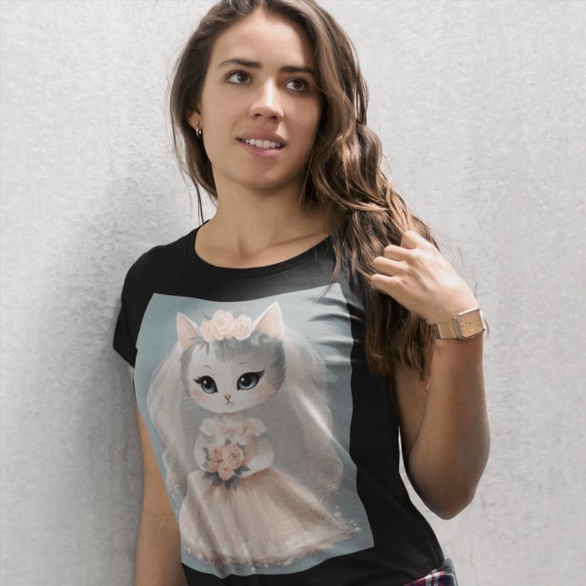 BRIDE CAT WEDDING T-SHIRT (Creator Uploaded)