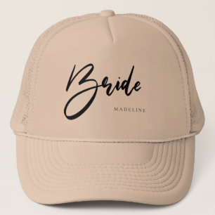 Bride Chic Black Typography Personalised Trucker Hat