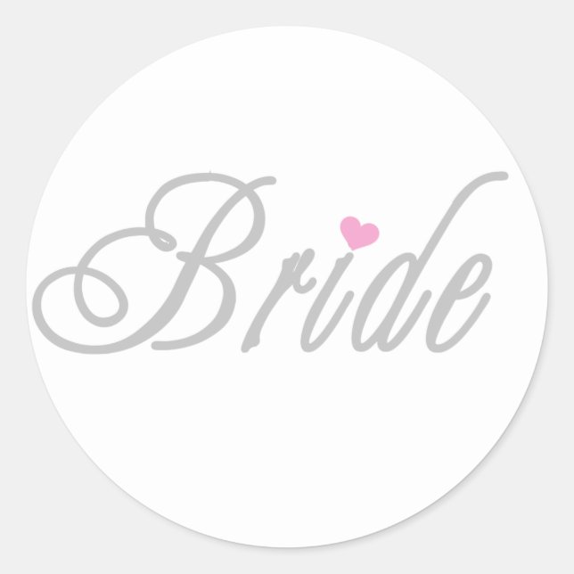 Bride Classy Greys Classic Round Sticker (Front)